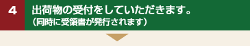 4　出荷物の受付をしていただきます。（同時に受領書が発行されます）
