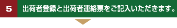 5　出荷者登録と出荷者連絡票をご記入いただきます。